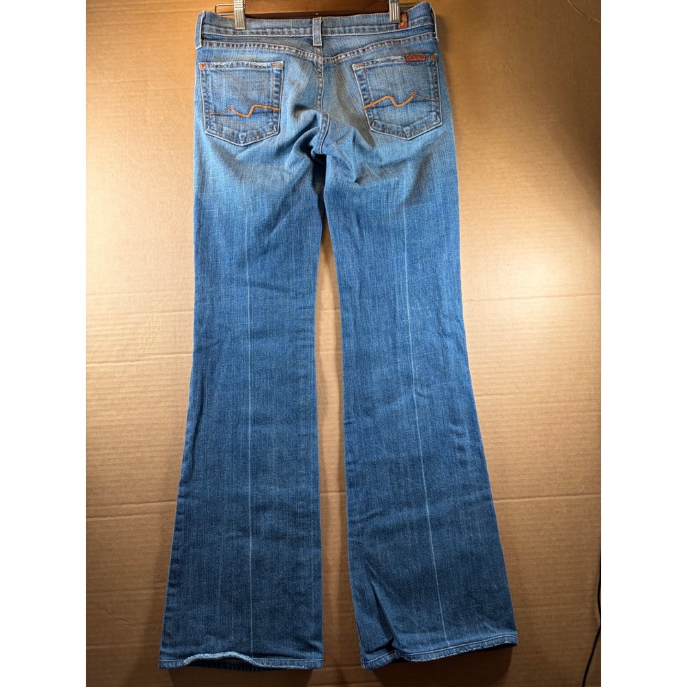 7 For All Mankind Flare Jeans Womens 29 Blue Low Rise Stretch Denim U076055U